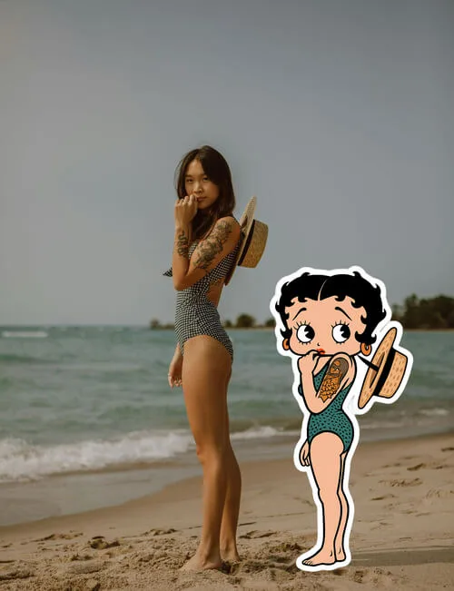 AI Betty Boop generator - photo to Betty Boop style example